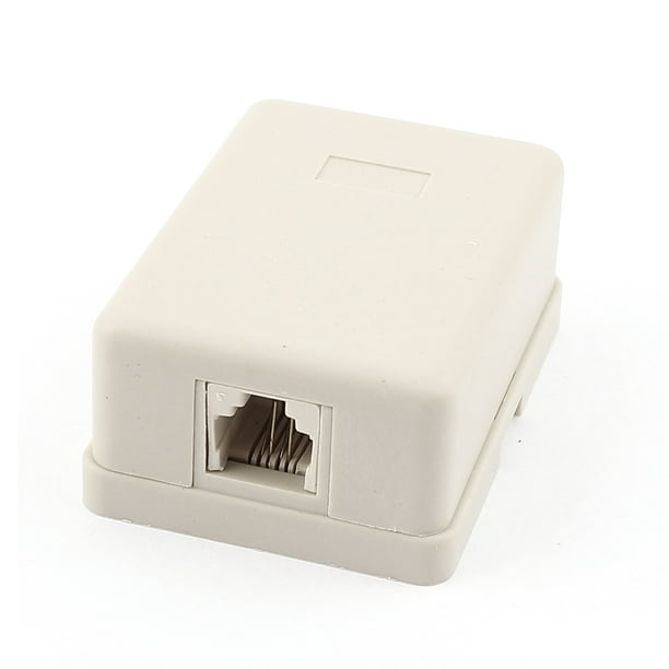 5x RJ11 6P4C Telephone/Phone Line White Modular Surface Mount Box